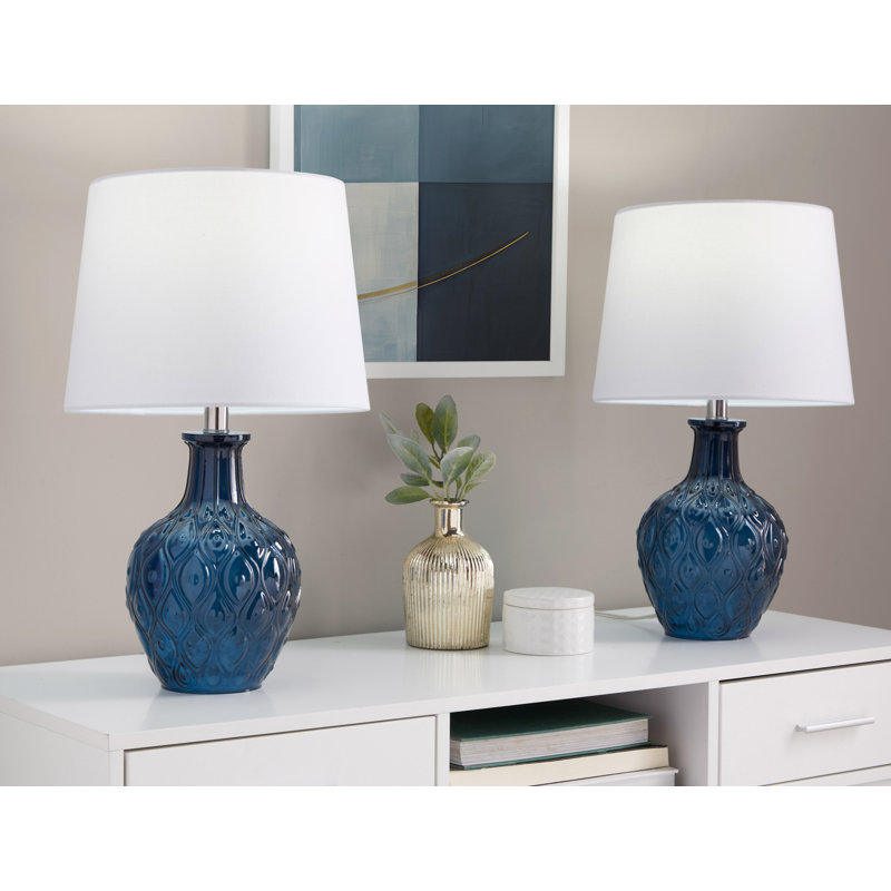 Ensemble de lampes de table 20,5 "Atanaska, Bleu