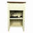 Brown & White Two-Tone Farmhouse End Table, Barn Door & Drawer Design Nightstand With Charging Station-743344726