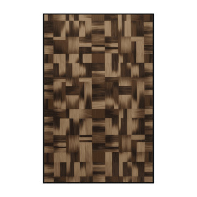 Tapis damier noir lavable à la machine