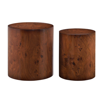 Ensemble de tables basses Mid-Century gigognes 2 pièces 18,9 * 18,9 * 21,26 po MDF