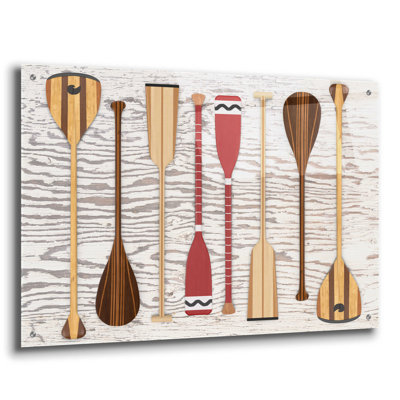 «Canoe Paddles & Oar» par Edward M. Fielding, art mural en verre acrylique