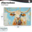 Plaque murale abstraite Texas Longhorn, design par Tina LeCour-1079775753