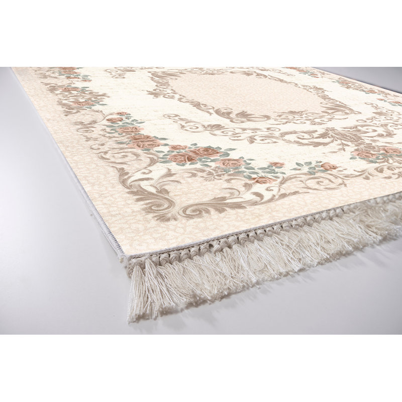 Tapis oriental rectangulaire en polyester tissé à la machine Benner