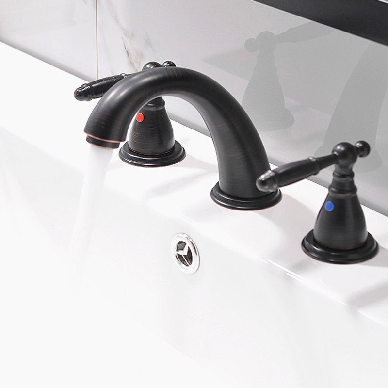 Widespread 2-handle Bathroom Faucet with Drain Assembly