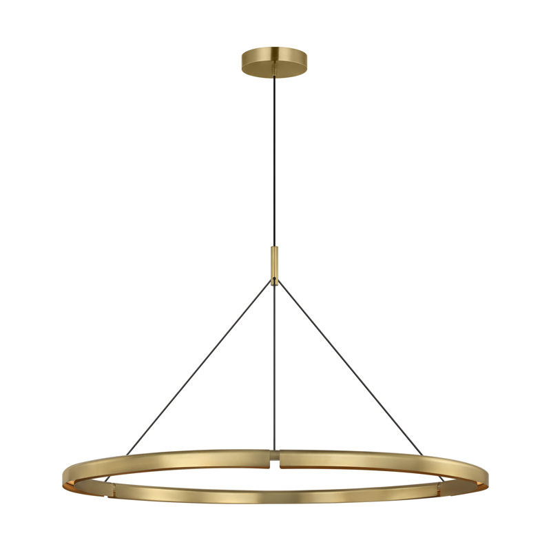 Cloak 1 - Light LED Pendant, 22.2" H x 48.6" W x 48.6" D, Hand-Rubbed Antique Brass