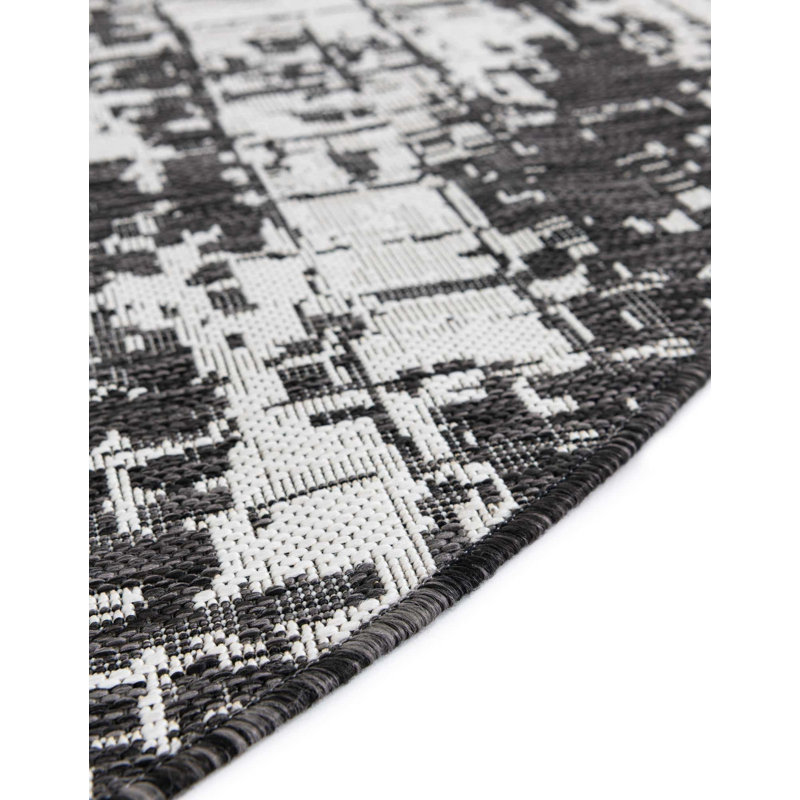 Tapis intérieur / extérieur d'extérieur moderne, Rond 4 pi 1 po