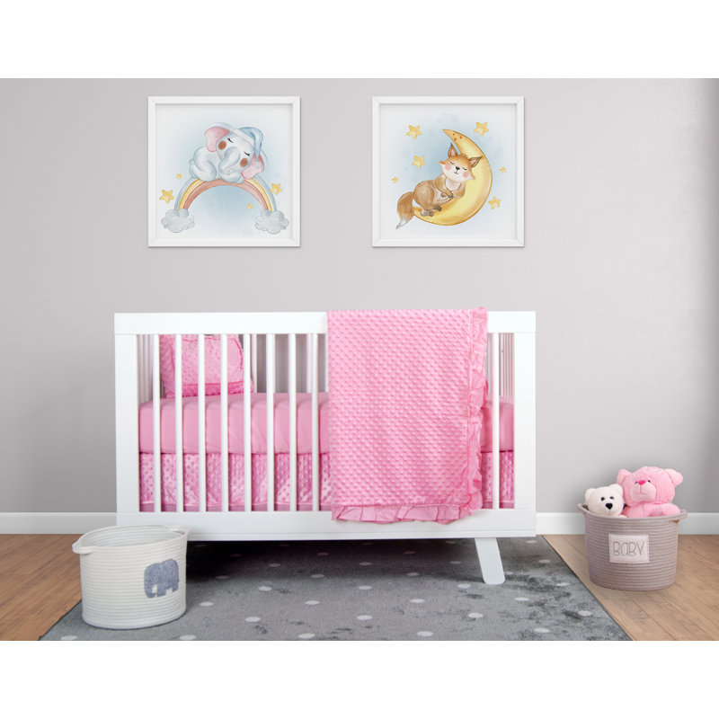 Ensemble de literie pour lit de bébé 9 pièces Isiash, Rose