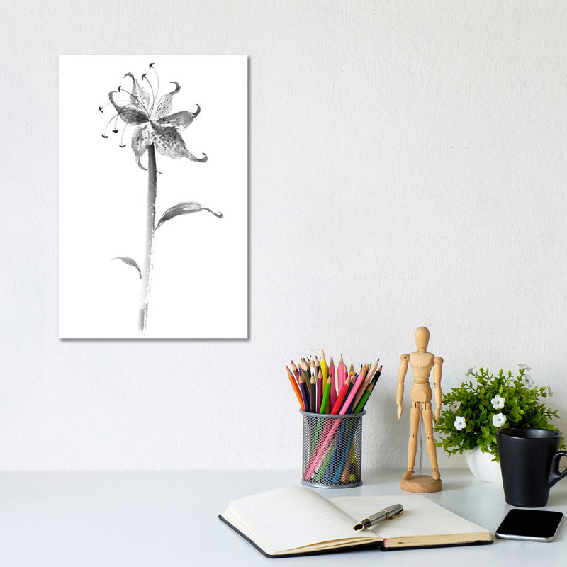 Ink Tiger Lily by Nan Rae - Wrapped Canvas Print, 20.32 cm H x 30.48 cm W