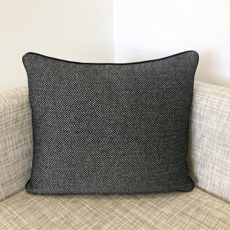 Zena Lumbar Pillow Cover & Insert, Ebony