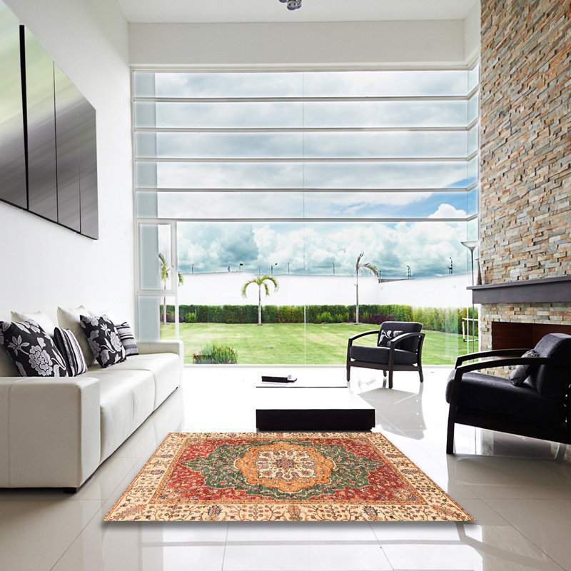 Tapis abstrait moderne 3383, Carré 8 pi