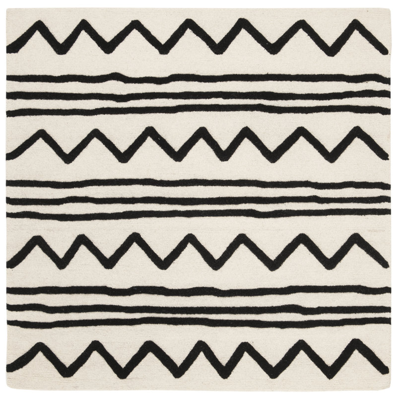 Santario Hand Tufted Wool Rug, Square 5'