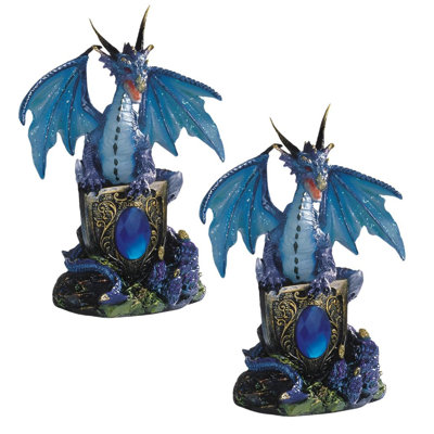 "Ensemble de 2 pièces" ICE ARMOUR 6 "H Blue Dragon avec Figurine Figurine Figurine Ornement Décor Maison / Chambre