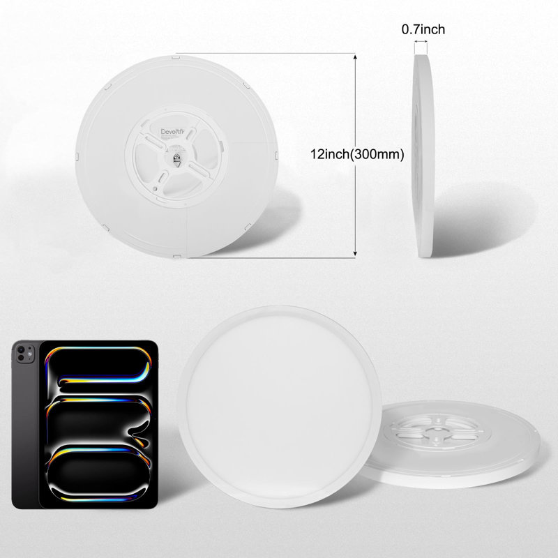 Ensemble de 2 plafonniers encastrés DEL 12 po, 24 W, intensité variable CCT 3000K-5000K
