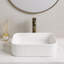Lavabo de meuble-lavabo rectangulaire en céramique blanc 16 po x 12 po Eleen sans drain escamotable