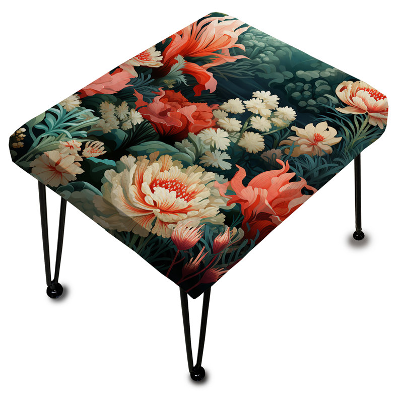 Coastal Coral Reef Coastal Pattern - Coastal Rectangle Ottoman