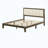 Full Size Bed Frame with Upholstered Linen Headboard