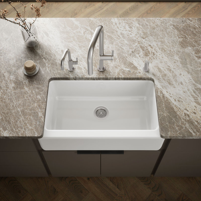 Dickinson Undermount Single-Bowl Farmhouse Kitchen Sinkundermount Single-Bowl Farmhouse Kitchen Sink, White