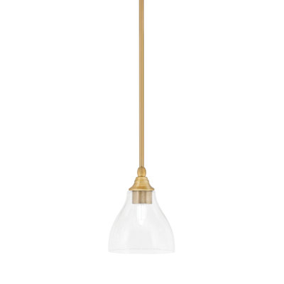 Stem Hung Mini Pendant Shown In New Age Brass Finish With 6.25" Glass