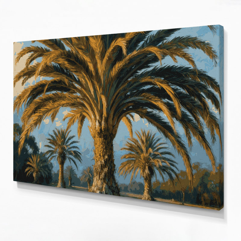 Botanical Date Palm Brown Canvas Wall Art, 20" H x 24" W