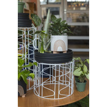 Indoor Plant Stand - Wood Mid Century Plant Stand for Indoor Plants, Modern Plant Table, 16 Tall Plant Holder for Flower Pots, Small Round Side Table