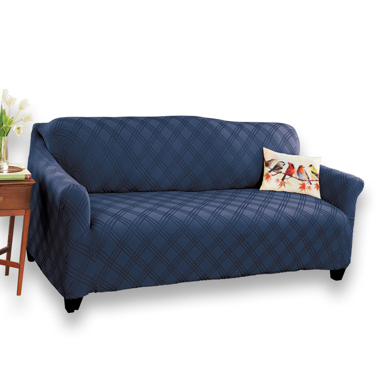 Housse pour causeuse extensible Double Diamond, Bleu marine