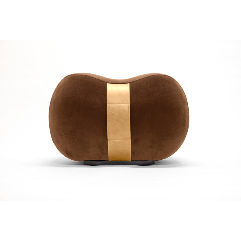 Milo Velvet Ottoman, Terra Cotta/Umber Velvet