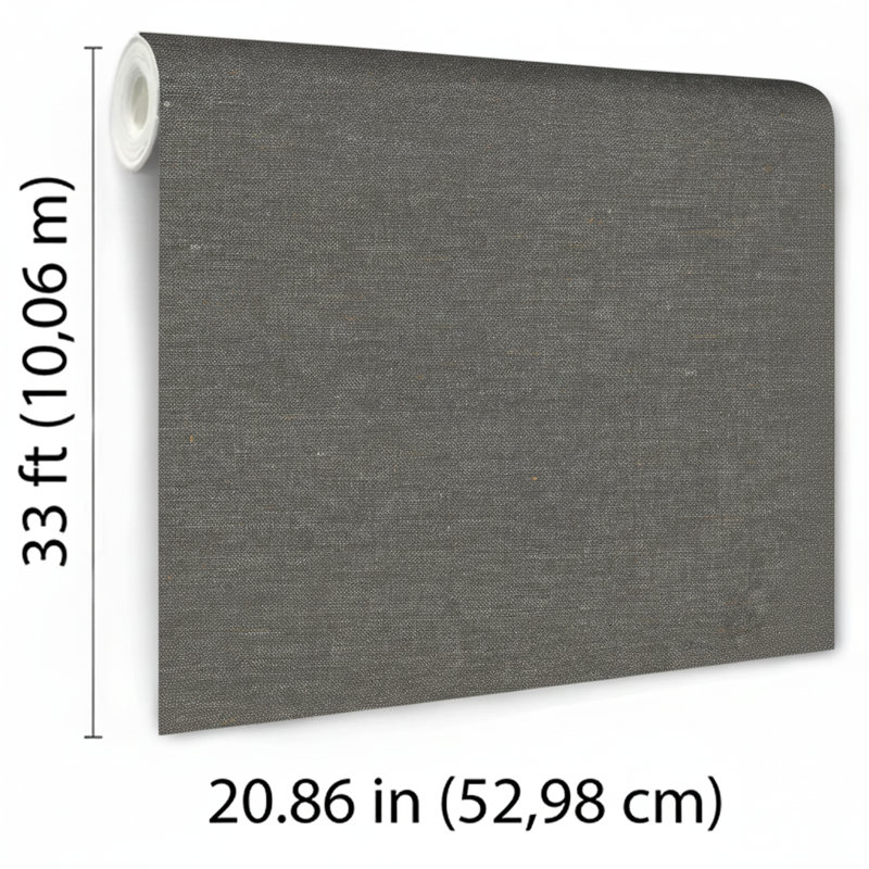 Papier peint texturé imitation chanvre, Anthracite