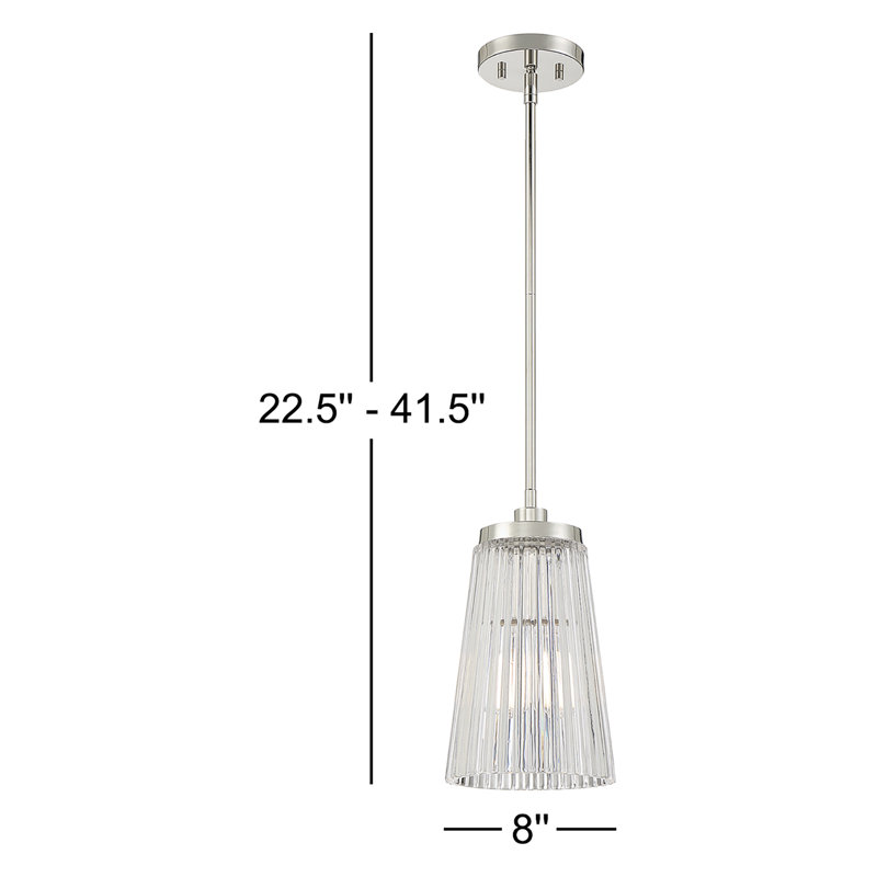 Luminaire suspendu conique à 1 lumière Jeanie, Nickel