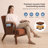 Mid-Century Modern Accent Chair with 6.69'' Thick Cushioned Seat, Solid Wood Frame Armchair-120909866
