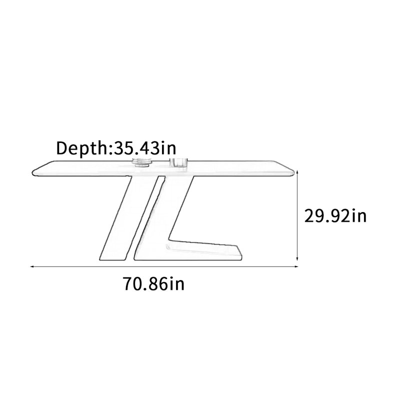 Pure Black Slate Dining Table, 29.92"H x 70.86"L x 35.43"W