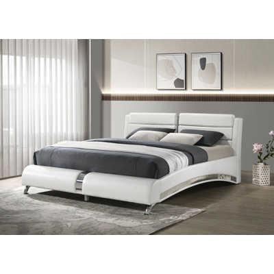 Artimiza Upholstered Eastern King Sleigh Bed White