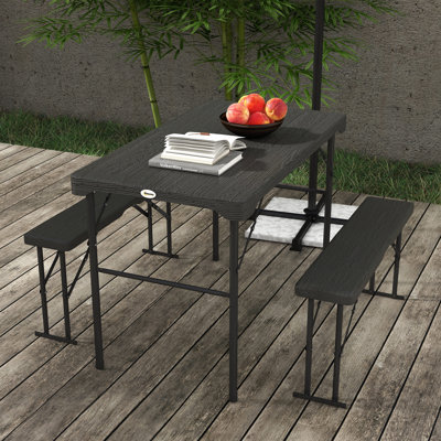 4 - Person Metal Patio Dining Set with Rectangular Table