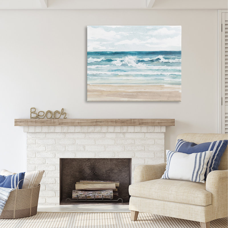 «On The Shore Beach Waves On Canvas» par Carson Lyons, reproduction, H 36 po x l 48 po x P 1,5 po