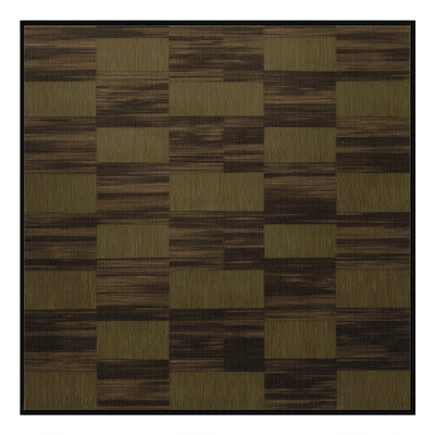 Tapis brun à carreaux lavable à la machine