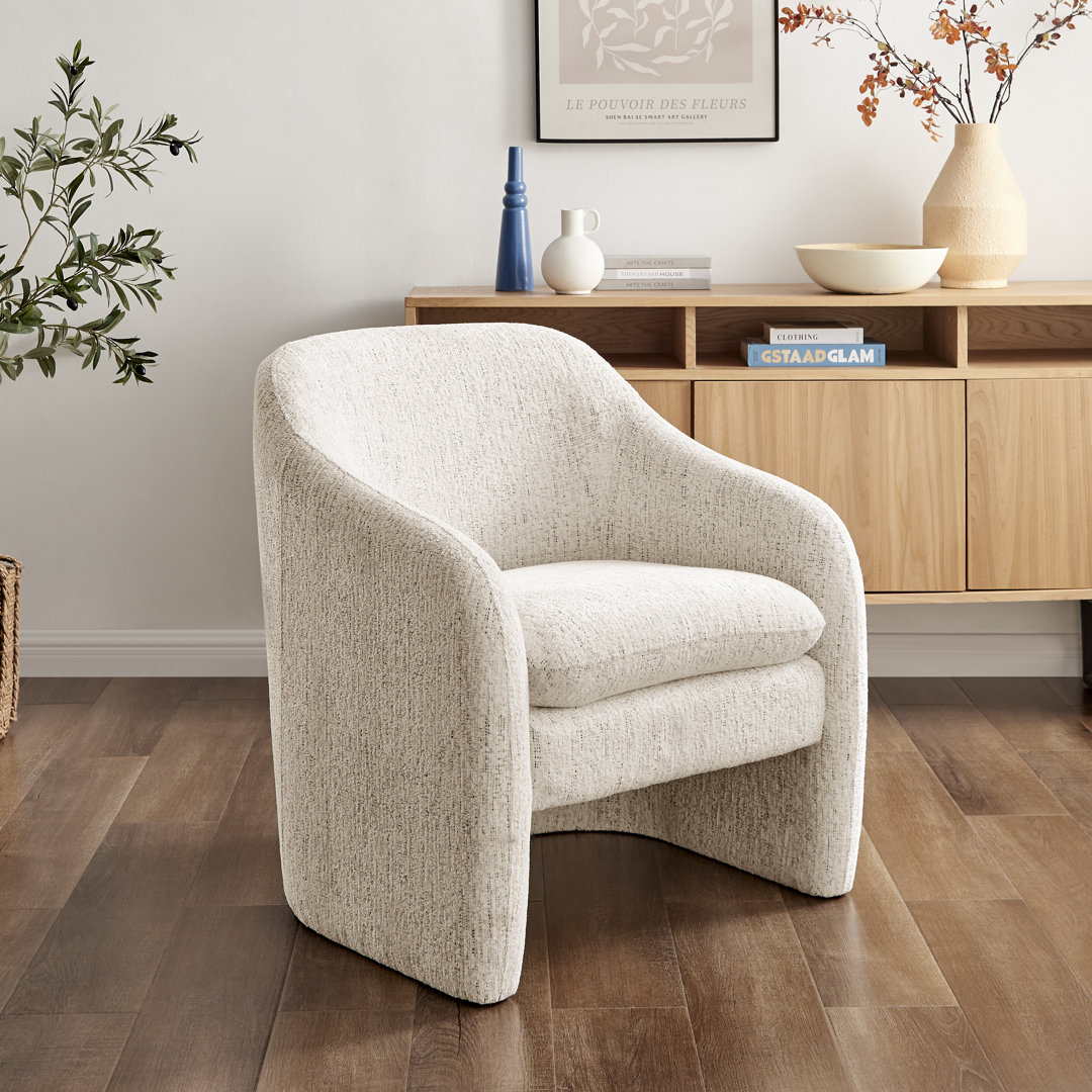 Bajram Upholstered Barrel Armchair Wade Logan® 