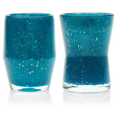 Libbey Hobstar Blue Double Old Fashioned Glasses, 12-Ounce, Set Of 4