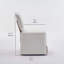 Chaise rembourrée en lin sans accoudoirs avec roulettes, beige-355449009