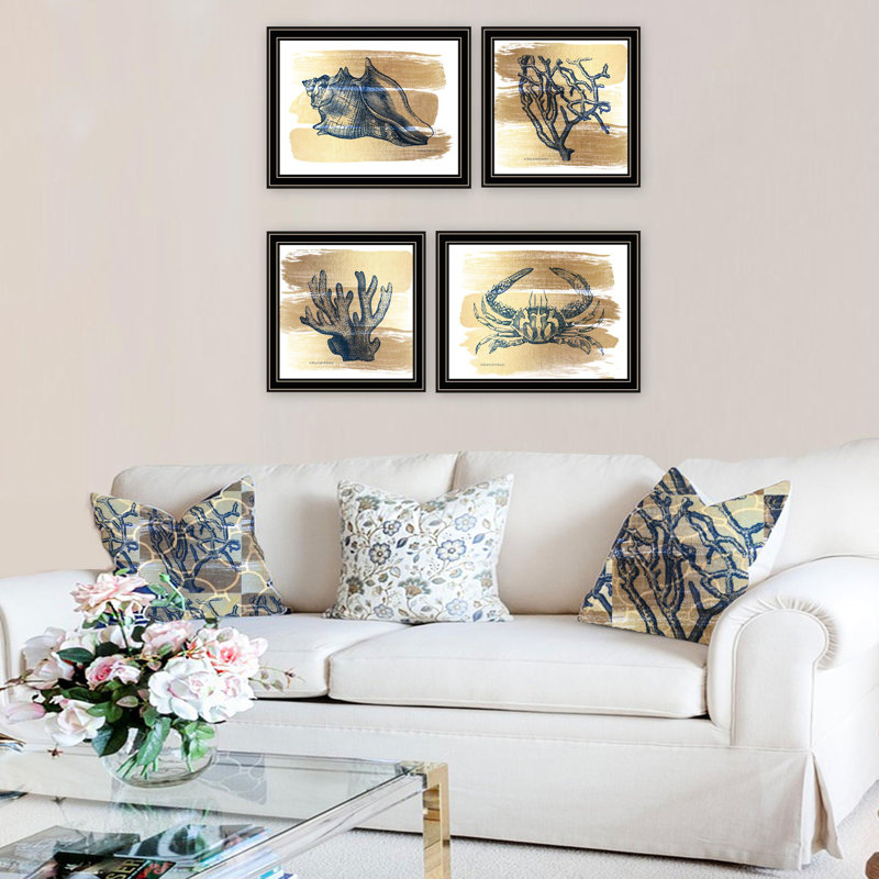 «4 Gold Sea», art mural - Créez une belle maison. Fabriqué. Bois et papier. 18 x 1 x 14 po, 8 lb Collection de chambre de grange. 4. Fabriqué en. Grace