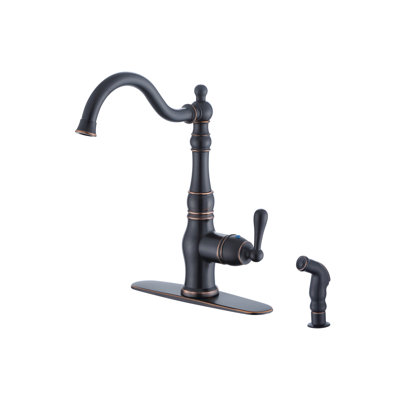 Kree Signature Series Single Handle Kitchen Faucet with Side-Sprayer - Oil Rubbed Bronze