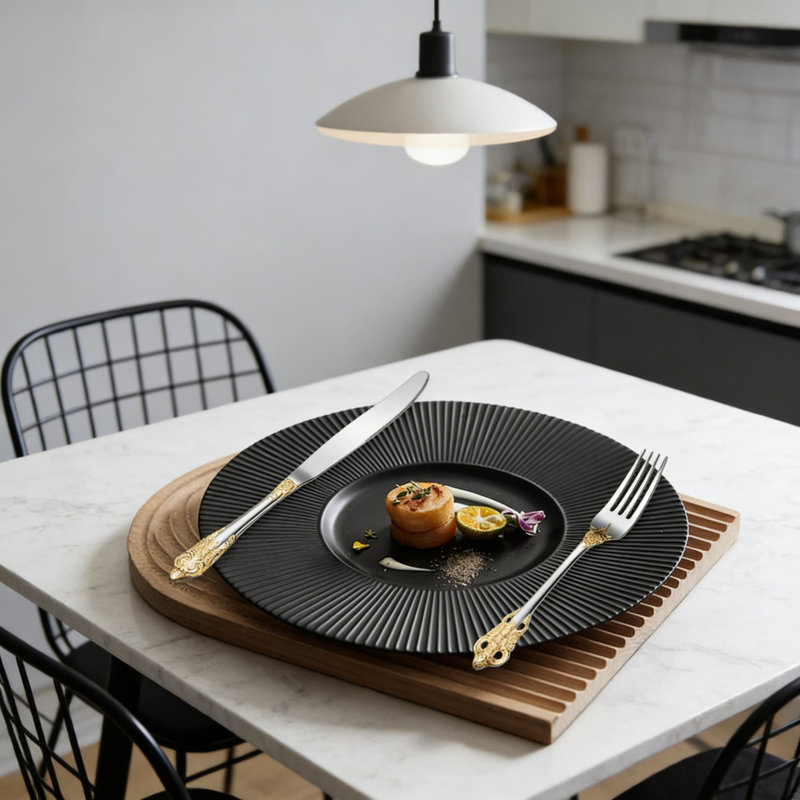Ensemble de couverts en acier inoxydable, ensemble de couverts 20 pièces avec couteau à steak, fourchette de table, cuillère à dessert, et plus encore pour une cuisine raffinée et un usage quotidien