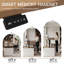 Comptoir d'accueil moderne de 220 cm (86,6 po) avec éclairage DEL, tiroir verrouillable, rangement pour dossiers, prises de courant intégrées et gestion des câbles, idéal pour les bureaux, salons de coiffure et commerces.-1256978128