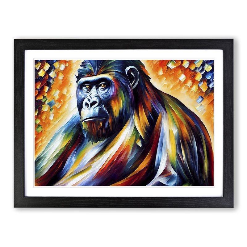 Gorilla Vol.2 Abstract - Single Picture Frame Print, 46cm H x 64cm W x 2cm D, Black Framed