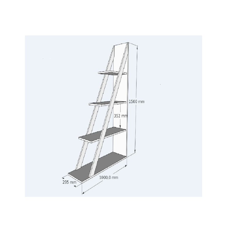 Bookcase 150cm H x 100cm W Etagere Alphonzia, Anthracite