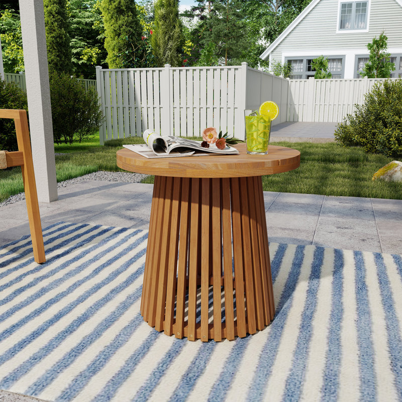 Outdoor Solid Wood Side Table, 19.6" H x 21" W x 21" D