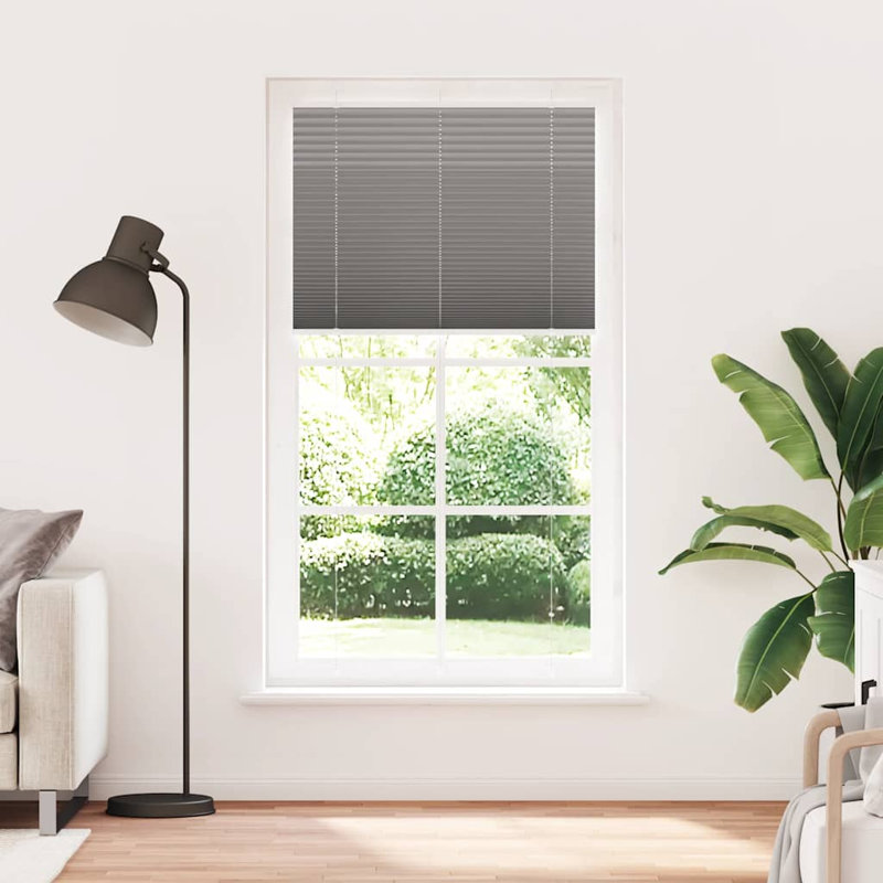 Room Darkening Pleated Blind, 105cmW x 200cmL, Anthracite