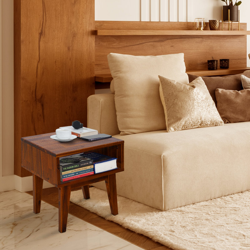 Table de chevet Acacia Jhasir, Chocolat