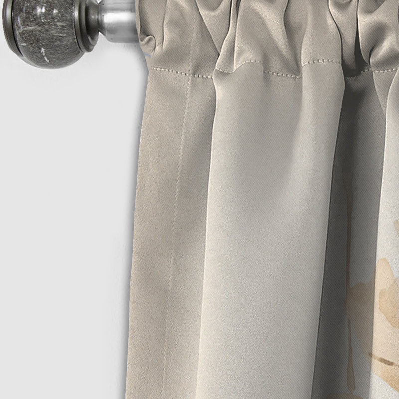 Beige vibrant coquelicots - Rideau floral - Rideau occultant floral - 1 panneaux, L 52 po x L 63 po