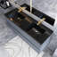 Ensemble de meuble-lavabo mural 60 po en contreplaqué gris avec lavabo à sable à quartz intégré