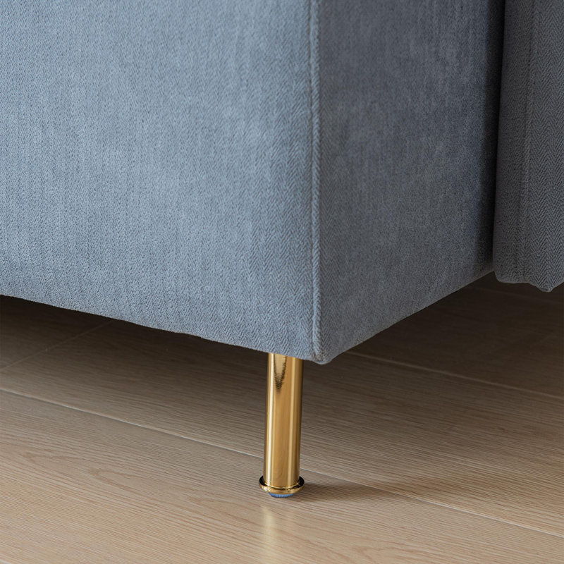 Canapé modulaire 3 pièces Porfire, Lin de coton bleu