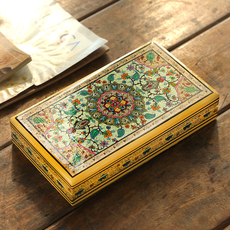 Handmade Jungle Influence Papier Mache Decorative Box